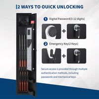 Garvee 3-4 Rifle Gun Safe with Digital Keypad & Dual Explosion Alarm - 52" Tall Heavy Duty Steel Rifle Cabinet for Home Security, Holds 3-4 Long Guns + Pistol, Quick Access with Silent Mode