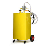 Garvee 35 Gal Fuel Caddy with Manual Pump, Heavy Duty Gasoline & Diesel Transfer Tank, Portable Spill-Proof Fuel Container for Boat, Truck, Lawn Mower, ATV, Garage & Farm, Yellow - Yellow