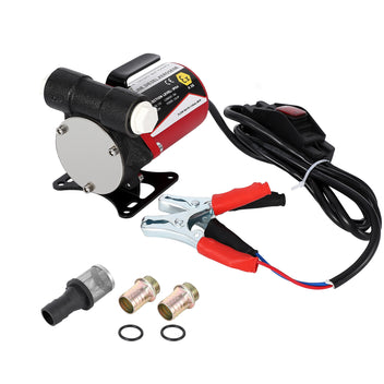 Garvee Fuel Transfer Pump DC 12V Diesel Transfer Pump Cast Iron Gasoline Transfer Pump, 8GPM, Overheating Stability, Applicable to Gasoline, Diesel