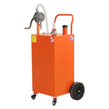 Garvee 30 Gallon Gas Caddy, Portable Fuel Transfer Storage Tank with 4 Wheels and 2-Way Rotary Pump, Large Diesel Kerosene Can Container for Cars Boat ATV Motorcycle Lawnmower, Orange - Orange