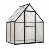 Garvee 6'x4' Aluminum-Framed Polycarbonate Greenhouse, Heavy Duty Polycarbonate Greenhouse With Quick Setup Structure and Roof Vent, Large Enhanced Aluminum GreenhouseKit for Outdoors - Black