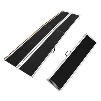 Garvee 10FT Portable Wheelchair Ramp – 800Lbs Capacity 30" Wide Aluminum Foldable Anti-Slip with Handle for Stairs/Threshold/Doorways 10-30" Height