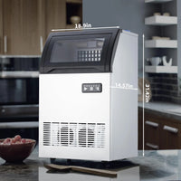 GARVEE 120Lbs Commercial Ice Maker with Dual Tap/Bottle Water Inlet, 33Lbs Storage