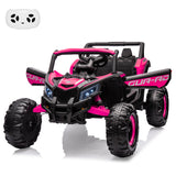 Garvee Ride - P Series: 24V Ride-On UTV: Remote Control, 200W Motor, Spring Suspension, Music, LED Lights, for Boys & Girls - Rose - Rose
