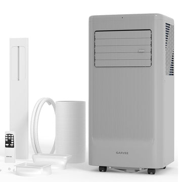 Garvee 8000 BTU Portable Air Conditioner with Cooling, Dehumidifier, Fan 3-IN-1 Indoor AC, Sleep Mode, 24H Timer, 2 Wind Speeds, Portable AC with Remote Control for Home Garage Offices