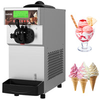 Garvee 1500W Single-Flavor Commercial Soft Serve Ice Cream Machine, 5.3-7.4 Gal/H Soft Serve Machine with LED display, Self-Cleaning, High Productivity Equipment for Restaurants & Snack Shops