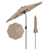 Garvee 9 ft Outdoor Patio Umbrella with 8 Sturdy Ribs, Crank Lift, Push-Button Tilt & UV-Resistant Waterproof Canopy for Pool, Deck, Yard & Garden, Tan - Tan