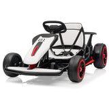 Garvee Ride - G Series: 6+,24V Drift Kart with 2X200W Strong Motor, 7AH Big Battery, Electric Pedals, Electric Go Kart Outdoor Race Toy - White - White