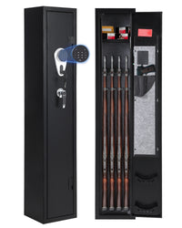 Garvee 3-4 Rifle Gun Safe with Digital Keypad & Dual Explosion Alarm - 52" Tall Heavy Duty Steel Rifle Cabinet for Home Security, Holds 3-4 Long Guns + Pistol, Quick Access with Silent Mode