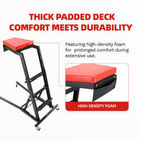 Garvee Heavy-Duty Topside Creeper | 400 LBS Capacity & Adjustable Height (47.7"-65.2"), Padded Deck with 4 Swivel Casters for Auto Repair and Maintenance , Black