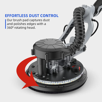Garvee Drywall Sander, Electric Sander Tool with Variable Speed 800-1800RPM, 6.6ft Dust Hose, LED Light, Extendable & Foldable Handle, 6 Pcs Sanding Discs, Carrying Bag