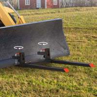 Garvee 60" 2000lbs Clamp on Pallet Forks with Adjustable Stabilizer Bar (18"-34"), Heavy Duty Quick Attach Bucket Fork for Tractor Bucket Loader Skid Steer Black