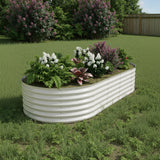 Garvee 8' X 4' X 1.5' Raised Garden Bed Galvanized Steel Rust-Proof Easy Assembly Open Bottom Design Beige for Patio Yard Gardening - Beige