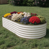 Garvee 10' X 4' X 1.5' Raised Garden Bed Galvanized Steel Durable Rust-Resistant Easy Assembly Open-Bottom Design Outdoor Vegetable Flower Planter - Beige