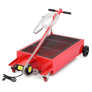 Garvee 20 Gallon Electric Oil Drain Pan with 110V Pump & 8 Ft Hose, Low Profile & T Folding Handle Oil Drain Cart for Truck, Cars, SUVs