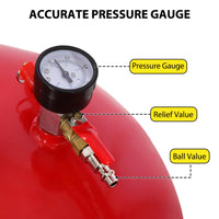 Garvee 20 Gallon Waste Oil Drain Tank, Portable Oil Drain Container, Air Operated Drainer, Fluid Fuel Transfer Drainage, Adjustable Funnel Height with Wheel &15'' Premium Bowl and a Toolbox, Red