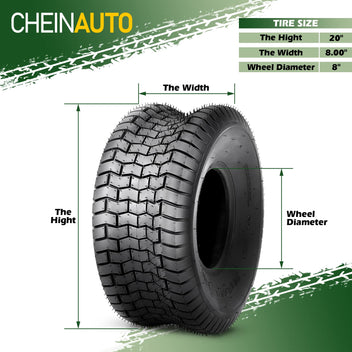 Garvee 15x6.00-6 Lawn Mower Tire, 15x6x6 Tractor Turf Tire, 4 ply Tubeless, 565lbs Capacity, Set of 2