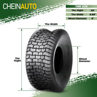 Garvee 15x6.00-6 Lawn Mower Tire, 15x6x6 Tractor Turf Tire, 4 ply Tubeless, 565lbs Capacity, Set of 2