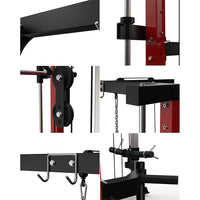 Garvee 1000LB Smith Machine Home Gym System - Power Cage, Lat Pulldown - Carbon Steel - Safety Spotter Arms, Bar Storage - Full Body Strength Training