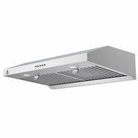 Garvee Range Hood 30 inch, 400 CFM Under Cabinet Range Hood with Strong Suction, Stainless Steel Kitchen Hood with 3-Speed Exhaust Fan and Two Bright LED Lights