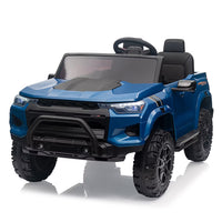 Garvee Ride - P Series: 24V Kids Ride On Car 2 Seater Electric Ride On Toy for Toddlers Battery Powered Truck Car With Remote Control, Battery Display, Handle, Trunk, LED Lights, Music (Blue)