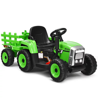 Garvee Ride - P Series: 12V Electric Tractor & Trailer for Kids, 3-6 Yrs - With RC - Green / 35W