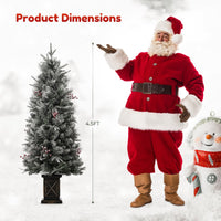 Garvee 4.5ft Xmas Tree Set of 2, Pre Lit Snow Flocked Artificial Christmas Tree with 200 LED Lights & 8 Lighting Modes, Premium Christmas Pine Tree for Christmas Decoration, Yard, Home, Office