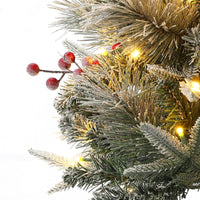 Garvee 4.5ft Xmas Tree Set of 2, Pre Lit Snow Flocked Artificial Christmas Tree with 200 LED Lights & 8 Lighting Modes, Premium Christmas Pine Tree for Christmas Decoration, Yard, Home, Office