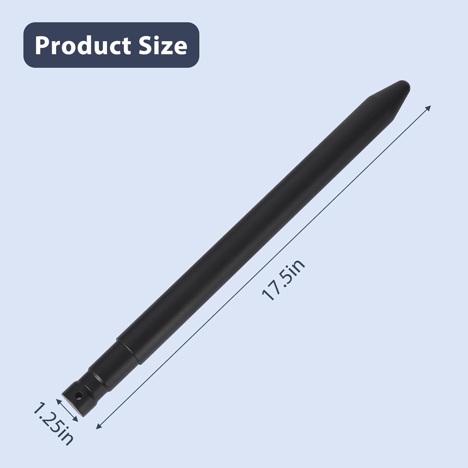 Garvee 17" Stabilizer Hay Bale Spear Attachment, Pair Quick Attach Bale Spike Without Sleeves, Black Powder Coated Hay Bale Forks Handing Equipment Fit for for Skid Steer Mount Plate Tractors Loaders