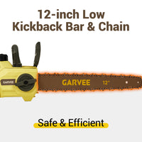 Garvee 20V MAX Cordless Chainsaw - 12-Inch Portable Electric Chain Saw with 2000mAh Battery and Charger, Lightweight and Powerful Pruning Tool for Wood Cutting, Garden, Yard, and Outdoor Use