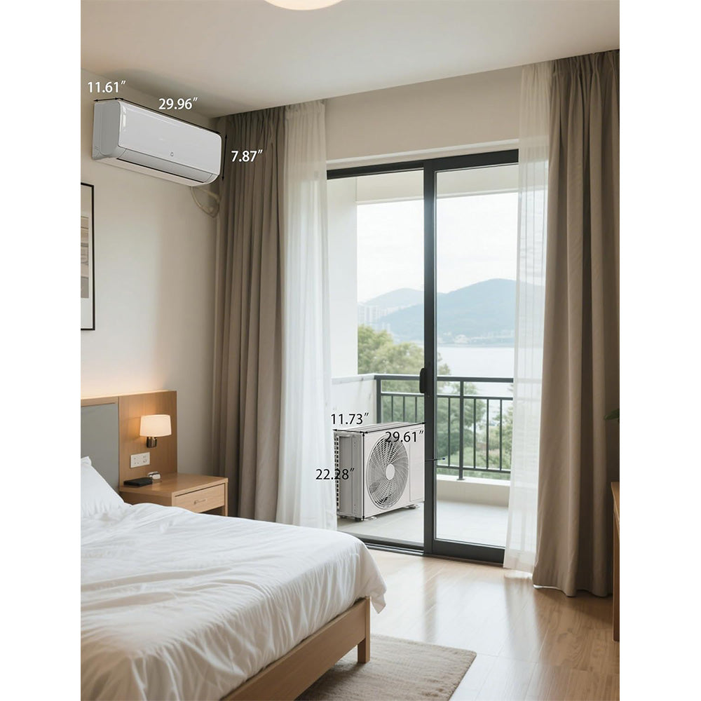 Garvee 9000 BTU Mini Split Air Conditioner,18.5 SEER2 Ductless Inverter AC w/ 230V, Cool Up to 450 Sq. Ft with Heat Pump System, Compatible with Alexa