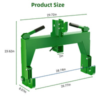 Garvee 3-Point Quick Hitch for Category 0 & 1 Tractors, 3000 lb Heavy-Duty Steel Quick Attach Hitch, Easy Install Tractor Implement Adapter, Green