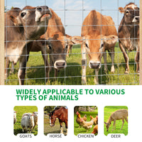 Garvee Cattle Farm Fence 4x164ft Galvanized 12-Gauge Wire Durable Woven Hinge Knot Multi-Animal Livestock Fence Farm & Field Use