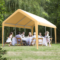 Garvee 13'x20' 160G Heavy-Duty Carport Replacement Cover Waterproof UV Protected for Garage Tent Shelter Outdoor Yellow (Frame Not Included)