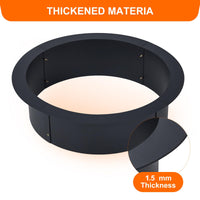 Garvee 42" XL Round DIY Fireplace Ring Liner, High Temp Powder Coated Q455 Metal Campfire Burner Rim for Patio Garden and Camping