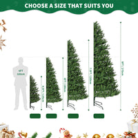 Garvee 7.5ft Artificial Christmas Tree, Realistic Full Shape Xmas Tree with 2178 Branch Tips, Fake Christmas Tree with Foldable Metal Base Stand, Home, Office, Party Decoration-Green