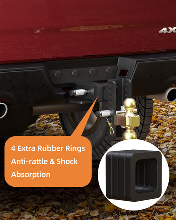 Garvee Adjustable Trailer Hitch Anti-Theft 7" Drop Hitch Ball Mount for 2 Inch Receiver, 2" and 2-5/16" Dual Balls, Keyed Double-Locked Pins Tow Hitch, 18500 LBS Towing Capacity Black