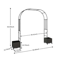 Garvee Metal Garden Arch Trellis, Black Wedding Arbor for Climbing Plants, Span 2.2
