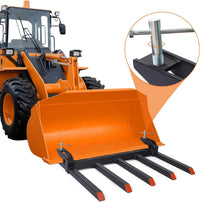 Garvee 42" Clamp-On Debris Forks for Tractor Buckets, 2500 lb 5-Tine Bucket Fork Attachment for Brush, Logs & Yard Cleanup