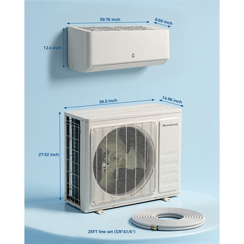 Garvee 24 SEER2 18000 BTU Dual Zone Mini Split AC Heat Pump, 12K+12K for 2 Rooms, Smart WiFi App, Eco R454B, Cools & Heats 1000 Sq.Ft, Ductless HVAC System with 16ft Pre-Charged Installation Kit
