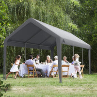 Garvee 13'x25' 160G Heavy-Duty Carport Replacement Cover Waterproof UV Protected for Garage Tent Shelter Outdoor Grey (Frame Not Included)
