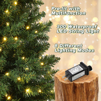 Garvee 4.5ft Artificial Fiber Optic Christmas Tree with 300 LED Lights, 8 Lighting Modes, Pre-Lit Artificial Potted Xmas Tree, Christmas Decoration for Yard, Home, Entrances - 2PCS