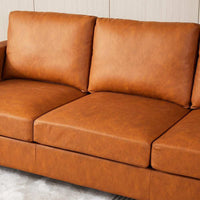 Garvee 85" Leather Couch for Living Room, Modern Sofa Couches with Padded backrest, Upholstered Sofa with Armrests and Comfy Cushions, Deep Seat Sofas for Living Room, Bedroom, Office