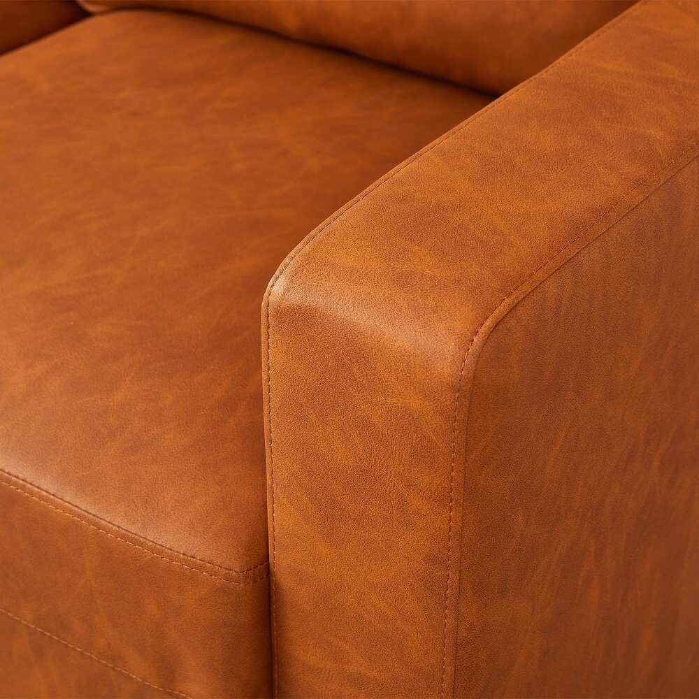 Garvee 85" Leather Couch for Living Room, Modern Sofa Couches with Padded backrest, Upholstered Sofa with Armrests and Comfy Cushions, Deep Seat Sofas for Living Room, Bedroom, Office