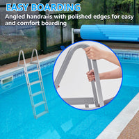 Garvee 4 Step Angled Removable Dock Ladder with Dual Handrails, Heavy Duty Aluminum Boat Dock Ladder with Non-Slip Steps, Adjustable Height, 350 lb Capacity for Lake & Marine Dock