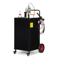 Garvee 30 Gallon Stainless Steel Portable Fuel Caddy, Manual Pump & 4 Wheels