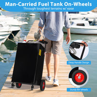 Garvee 30 Gallon Stainless Steel Portable Fuel Caddy, Manual Pump & 4 Wheels
