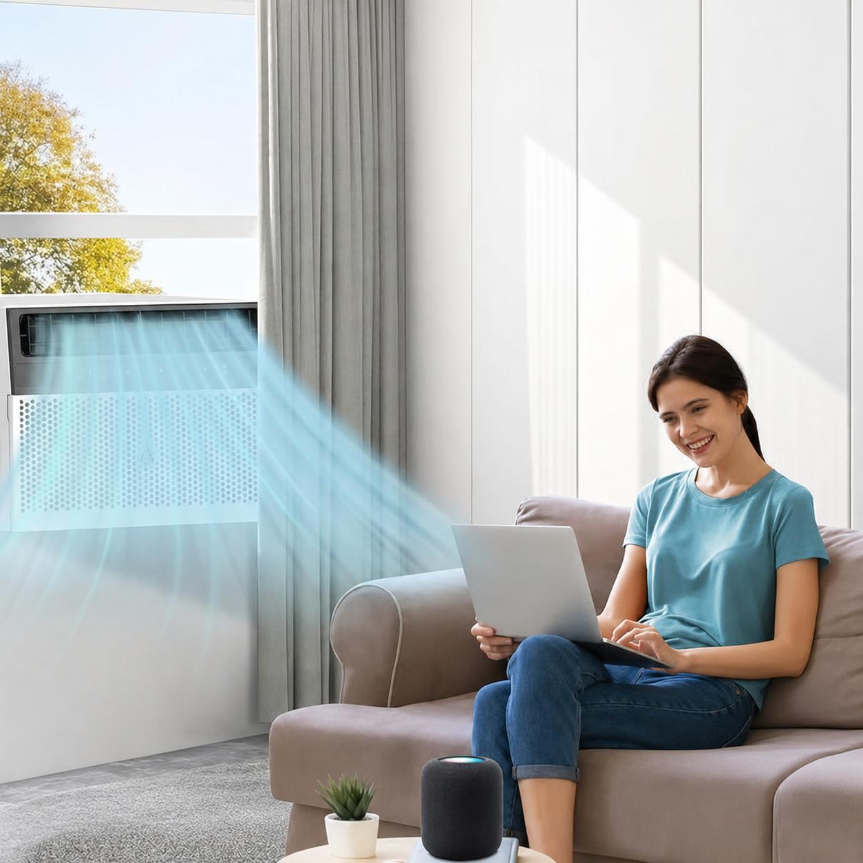 Garvee 6000 BTU Window Air Conditioner U-Shaped With RC, High-Efficiency Cooling Small Window Air Conditioner with Remote Control and Washable Filter, Quiet Operation, Cooling Up to 250 Sq Ft, 115V/60Hz