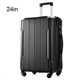 Garvee Hardshell Suitcase With Lightweight TSA Approved Locks And 3-Level Telescopic Handle, Expandable Black Travel Luggage, 24 Inches