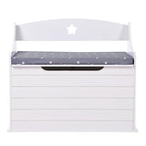 Garvee Wooden Toy Box Comfortable Seating Safety Hinged Lid MDF Storage Large Capacity Suitable for Kids Bedroom